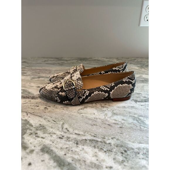 Talbots Snakeskin Buckle Loafers Flats Size 7 - Picture 6 of 9